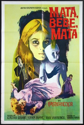 a movie poster with a girl and a mask
