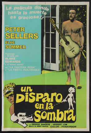 a movie poster with a naked man holding a guitar in front of his pelvis