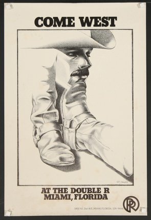 a drawing of a cowboy with a mustache