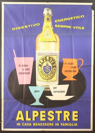 a poster of a bottle of alcohol