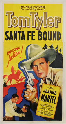 a movie poster of a man in a cowboy hat holding a gun