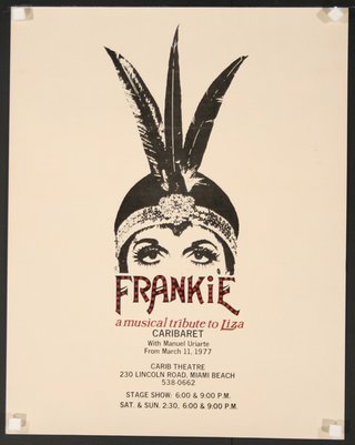 a poster with a woman's head and feathers