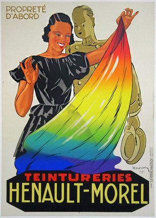 a woman holding a rainbow colored fabric