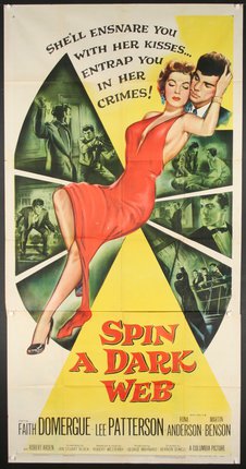 a movie poster of a woman in a red dress