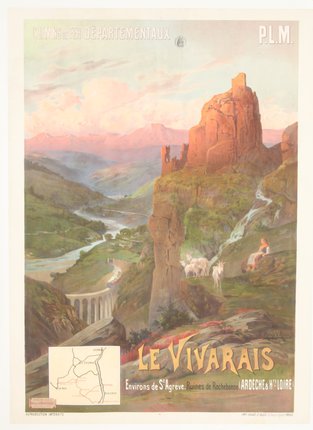 a poster of a mountain landscape