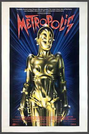 movie poster with a gold female robot