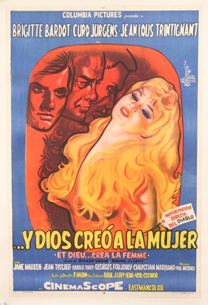 a poster of a woman with long blonde hair