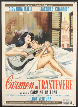 a movie poster of a man and woman holding a guitar