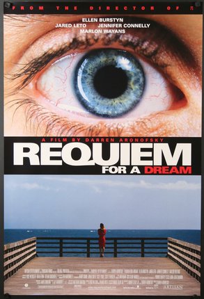 a movie poster with a woman standing on a railing