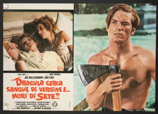 a movie poster and a man holding an axe