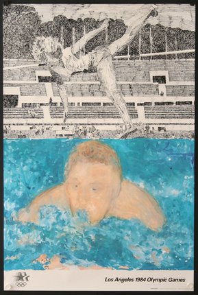 a collage of images of a man in a swimming pool