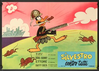 a cartoon duck with a gun