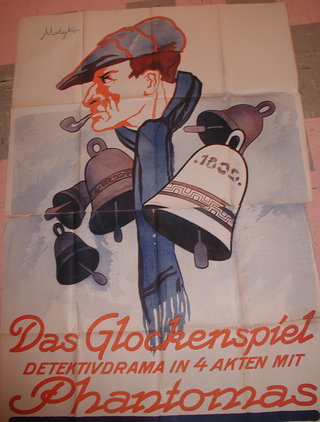 a poster with a man smoking a pipe
