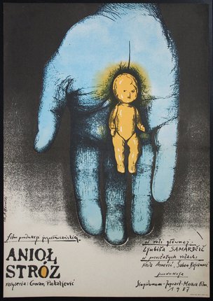 a poster of a hand holding a baby
