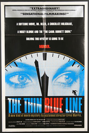 a movie poster with eyes looking through a clock-face