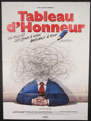 a poster of a man with a scribble head