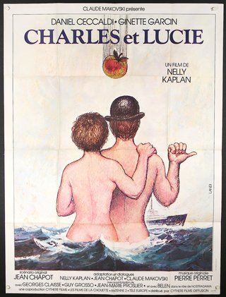 a movie poster of two men in water