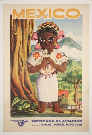 a poster of a woman holding a doll