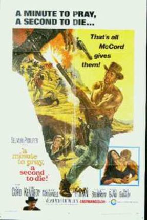a movie poster with a man running away from a gun