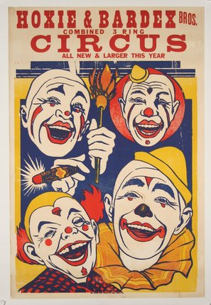a poster of clowns with a cigar