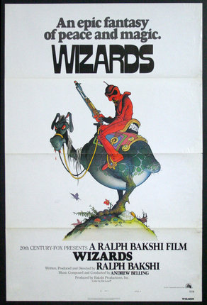 movie poster illustration of a man in a space helmet holding a gun sitting on a creature that resembles a giant bald chicken with a dog's head.