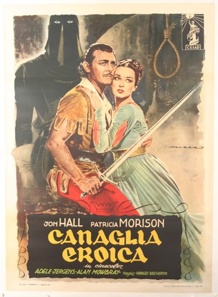 a movie poster of a man and a woman holding a sword