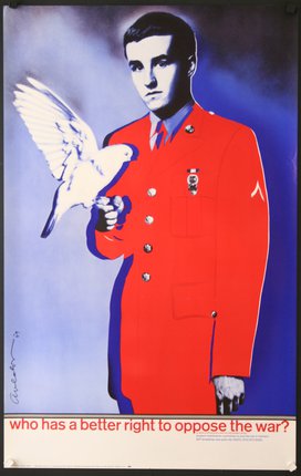 a poster of a man holding a bird