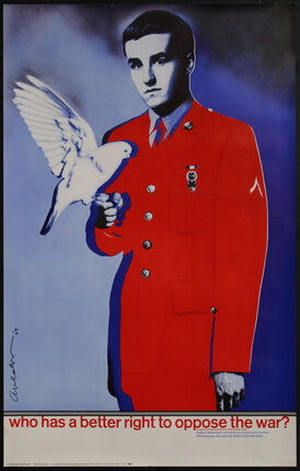 a poster of a man holding a bird