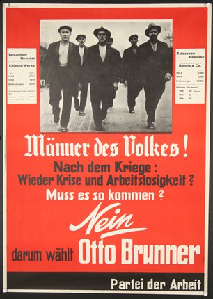 a poster of a group of men walking