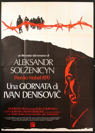 a movie poster of a man and a barbed wire