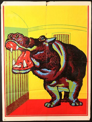 a poster of a hippo