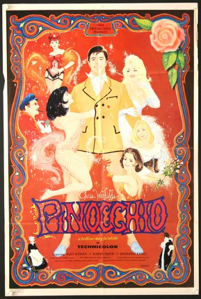 a movie poster of a man dancing with a group of women