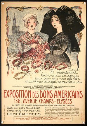 a poster of women in a black hat