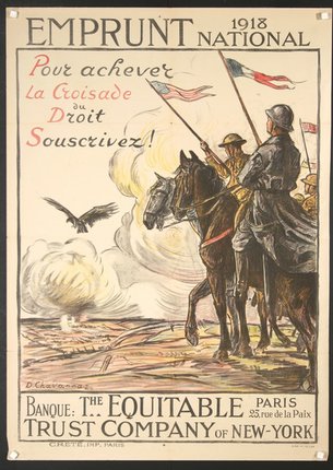 a poster with soldiers on horses