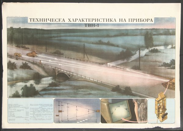 a poster of a road with a bridge and a car