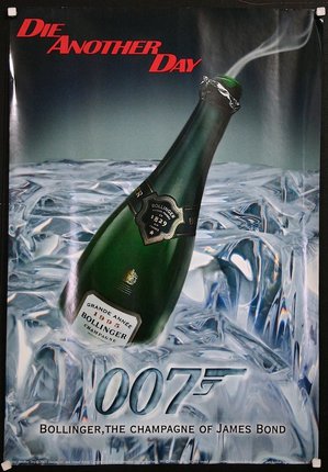 a bottle of champagne in ice