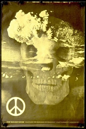 a poster with a skull and smoke coming out of it