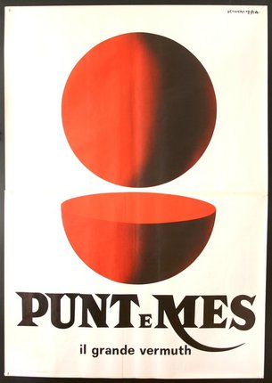a poster with a red and black circle
