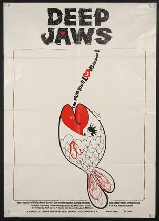 a poster with a fish drawn on it