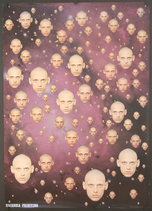 a collage of bald heads