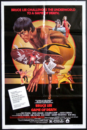 a movie poster of a man fighting with a kick