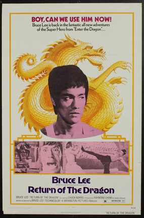 a poster of a man with a dragon