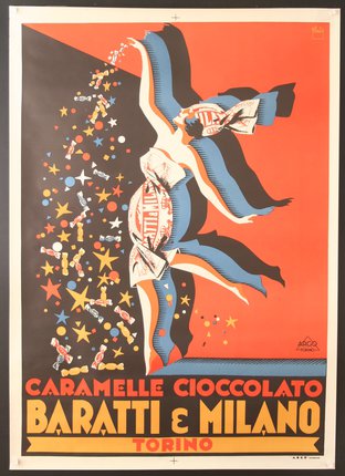 a poster of a woman with candy