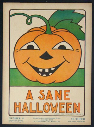 a poster with a pumpkin face