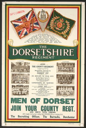 a poster of a war of the dorset regiment