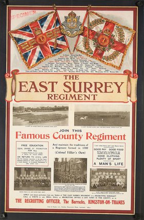 a poster of a war of the east surrey regiment