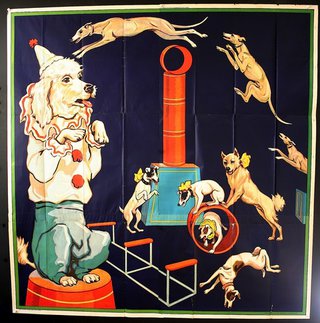 a poster of dogs in a circus