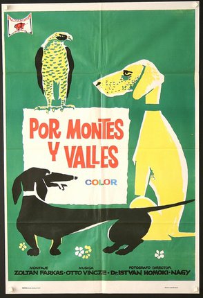 a poster of dogs and birds