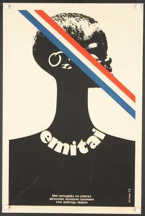 a poster of a woman with a ribbon