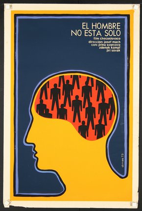 a poster with a human head and people in the brain